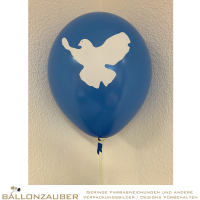 Latexballon Rund Friedenstaube Weiß Blau