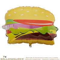Folienballon typ. Hamburger-Form Hamburger braun 72cm = 28inch Ballon Luftballon