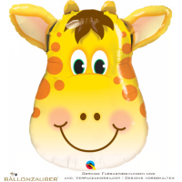 Folienballon Kopf Jolly Giraffe lustige Giraffe gelb 81cm = 32inch