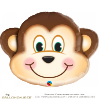 Folienballon Kopf Mischievous Monkey schelmischer Affe braun 81cm = 32inch