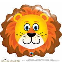 Folienballon Kopf Lovable Lion liebenswerter Lwe orange 74cm = 29inch