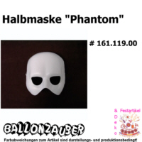Maske Phantom weiss Halbmaske mit Stirn Halloween Horror Karneval