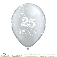 Motivballon Silberhochzeit Rund 25 Silber Ballon Luftballon