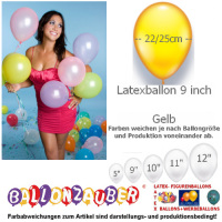 100 Ballons Gelb Ø22cm 9inch Umf.65/75cm