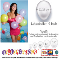 100 Ballons Weiß Ø22cm 9inch Umf.65/75cm