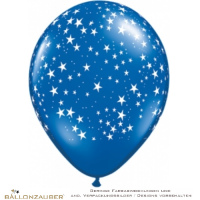 Latexballons Rund Sterne bunt sortiert kristall Ø40cm = 16inch Umf. 120cm