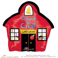 Folienballon Schulgebäude School is Cool Welcome bunt 41cm = 16inch