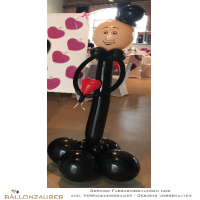 Ballonfigur Brutigam Hochzeit schwarz fertig modelliert ca. 160cm hoch Dekoration