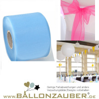 Tüll blau hell feinmaschig 72mm x 50m, ideal f. Dekoschleifen, Ballons usw. blau hell