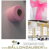 Tüll rosa hell feinmaschig 72mm x 50m, ideal f. Dekoschleifen, Ballons usw. rosa hell