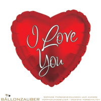 Folienballon Herz I Love You Rot metallic 45cm = 18inch