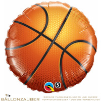 Folienballon Rund Basketball orange 45cm = 18inch