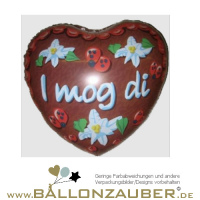 Folienballon Herz I mog di braun 55cm = 22inch Valentins-Tip