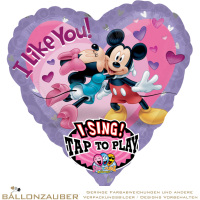 Folienballon Musikballon Rund Micky & Minnie I LIke You Bunt 71cm = 28inch
