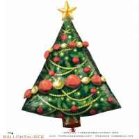 Folienballon Multiballon Weihnachtstanne Girlande grün rot 81cm = 32inch