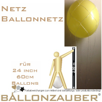 Netz Ballonnetz Kunststoff-Geflecht fr Riesenballons 24inch 60cm 200 cm Umfang Netz / offene Enden weiss/transparent