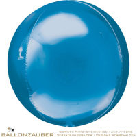 Folienballon Orbz Blau Metallic 38cm = 15inch