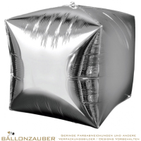 Folienballon Cubez Silber Metallic 38cm = 15inch