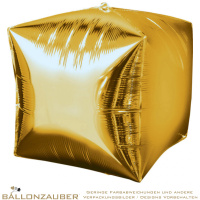 Folienballon Cubez Gold Metallic 38cm = 15inch