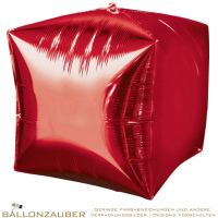 Folienballon Cubez Rot Metallic 38cm = 15inch
