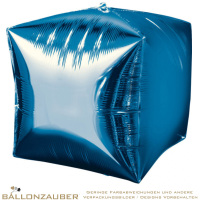 Folienballon Cubez Blau Metallic 38cm = 15inch