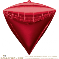 Folienballon Diamondz Rot Metallic 38cm = 15inch