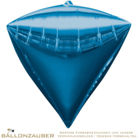 Folienballon Diamondz Blau Metallic 38cm = 15inch