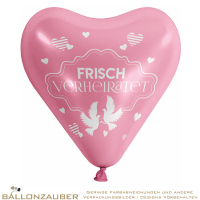 1 Latexballon Herz Frisch Verheiratet rosa Ø30cm Umf. 80cm