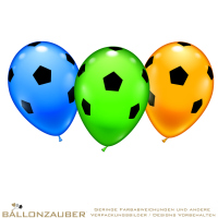 6 Latexballons Rund Fußballraute bunt Ø28cm Umf. 90/100cm 11inch Ballon Luftballon