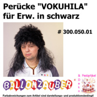 Perücke Vokuhila schwarz Karnevalskostüm Fasching Fastnacht Perücke schwarz