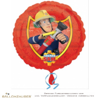 Folienballon Rund Feuerwehrmann Sam Löschschlauch rot 45cm = 18inch