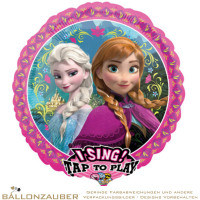 Folienballon Musikballon Rund Frozen Anna & Elsa Bunt 71cm = 28inch