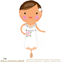 Folienballon Braut Hochzeit weiß 110cm = 43inch
