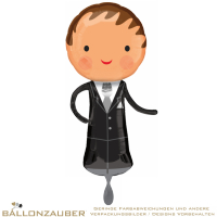 Folienballon Bräutigam Hochzeit schwarz 110cm = 43inch