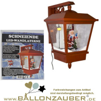 Laterne Wandlaterne schneiende LED Santa rot Weihnachtslaterne Leuchte Lampe Laterne rot + Santa