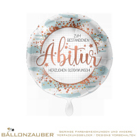 Folienballon Rund zum bestandenen Abitur Herzlichen Glückwunsch Bunt Satin 71cm = 28inch