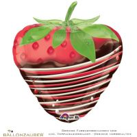 Folienballon Erdbeere Schokoguss bunt 45cm = 18inch