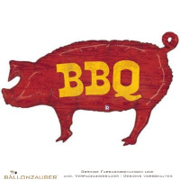 Folienballon Schwein BBQ braun 89cm = 35inch