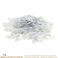 Konfetti weiss 100g Beutel Party Deko Hochzeit Papier Rund gestanzt (leicht unförmig) weiss