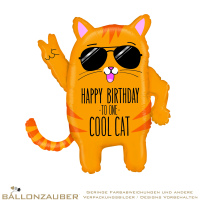 Folienballon Katze Happy Birthday to one Cool Cat bunt 84cm = 33inch