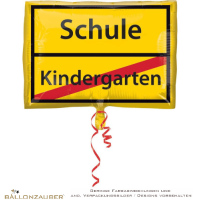 Folienballon Schild Schule Kindergarten gelb 60cm = 24inch