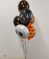 Folienballon Bouquet Halloween bunt 180cm = 71inch heliumgefüllt mit Glanzband am Gewicht