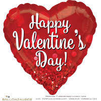 Folienballon Herz Happy Valentines Day! rot 45cm = 18inch Ballon Luftballon