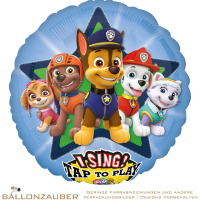 Folienballon Musikballon Rund Paw Patrol Bunt 71cm = 28inch