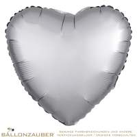 Folienballon Herz Platinum Satin Luxe 45cm = 18inch