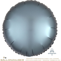 Folienballon Rund Steel Blue Satin Luxe 45cm = 18inch