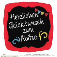 Folienballon Quader Herzlichen Glückwunsch zum Abitur bunt 43cm = 17inch