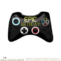 Folienballon Controller Epic Birthday Schwarz 71cm = 28inch