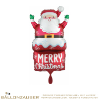 Folienballon Santa Claus Merry Christmas Bunt Metallic 76cm = 30inch
