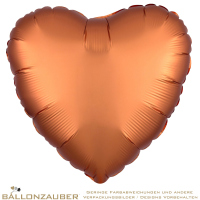 Folienballon Herz Amber Satin Luxe 45cm = 18inch Ballon Luftballon
